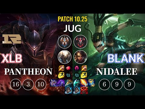 RNG XLB Pantheon vs Blank Nidalee Jungle - KR Patch 10.25