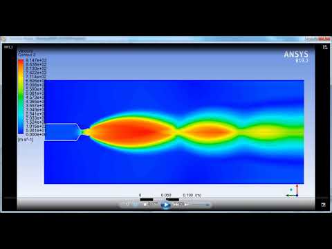 2D Fluent Simulation - Supersonic Flow - Combustion chamber & Nozzle - Small LRE