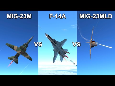 War Thunder Controlled Duel: MiG-23M vs F-14A vs MiG-23MLD