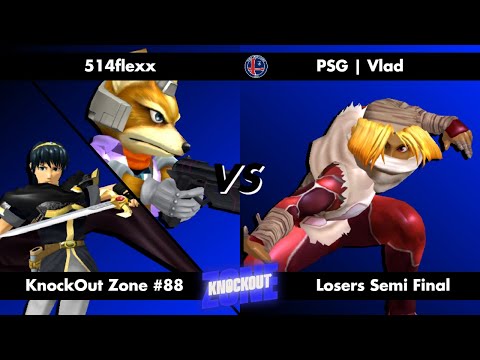 KnockOut Zone #88 - SSBM Losers Semi Final - 514Flexx (Fox/Marth) vs Vlad (Sheik)