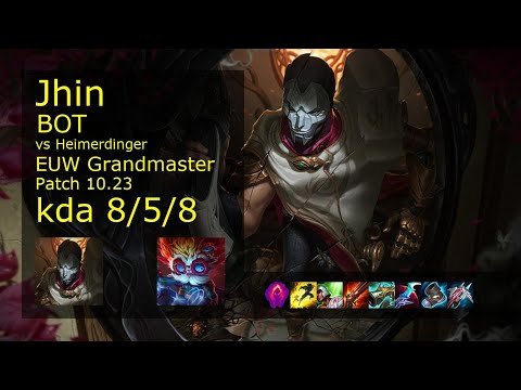 Jhin ADC vs Heimerdinger - EUW Grandmaster 8/5/8 Patch 10.23 Gameplay