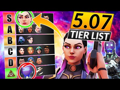 NEW AGENTS TIER LIST for Patch 5.07 - NEW META IS INCREDIBLE - Valorant Guide