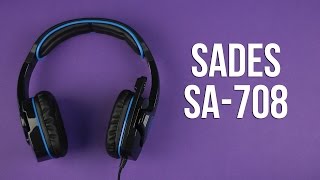 Sades SA-708 Stereo Gaming Headphone/Headset with Microphone Black/Blue (SA708-B-BL) - відео 1