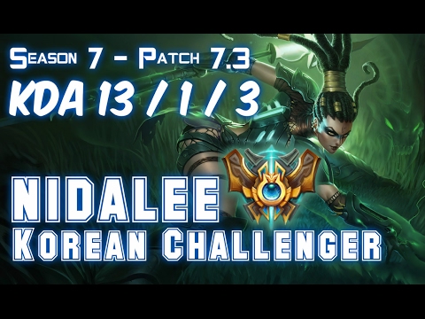 NIDALEE KOREAN CHALLENGER vs GRAVES Jungle - Patch 7.3 KR Ranked