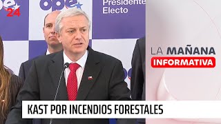 "La responsabilidad hoy de abordar la emergencia es de Boric": Kast por incendios forestales