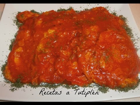 Filetes de lomo de cerdo con tomate