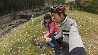 親子で 『お花見』焼き鳥 サイクリング！
