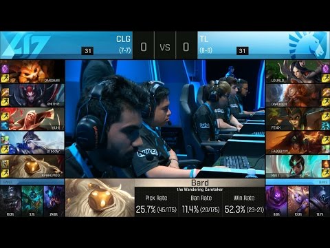 CLG vs TL Game 1 Highlights - COUNTER LOGIC GAMING vs TEAM LIQUID NA LCS Week 8 Summer 2016