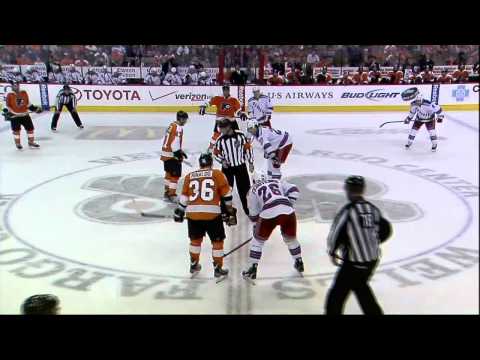 Marian Gaborik goal. NY Rangers vs Philadelphia Flyers 4/3/12 NHL Hockey