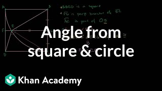 Problem involving angle derived from square and circle
