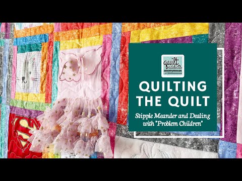 Quilting the Onesie Baby Quilt: Stipple Meander and Dealing with "Problem Children" Quilt Blocks