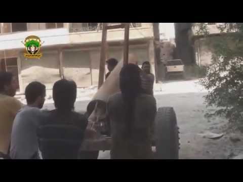 استهداف تجمعات قوات النظام في دوار السبع بحرات في حلب بواسطة مدفع جهنم من قبل تجمع كتائب الجيش السوري الحر