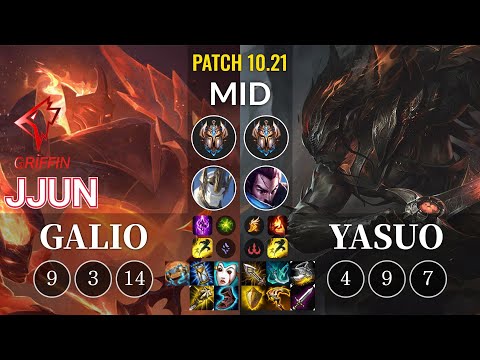 GRF jjun Galio vs Yasuo Mid - KR Patch 10.21