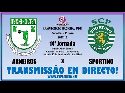 Transmissão Futsal Feminino: ARNEIROS x SPORTING - Campeonato Nacional FPF 2017/18