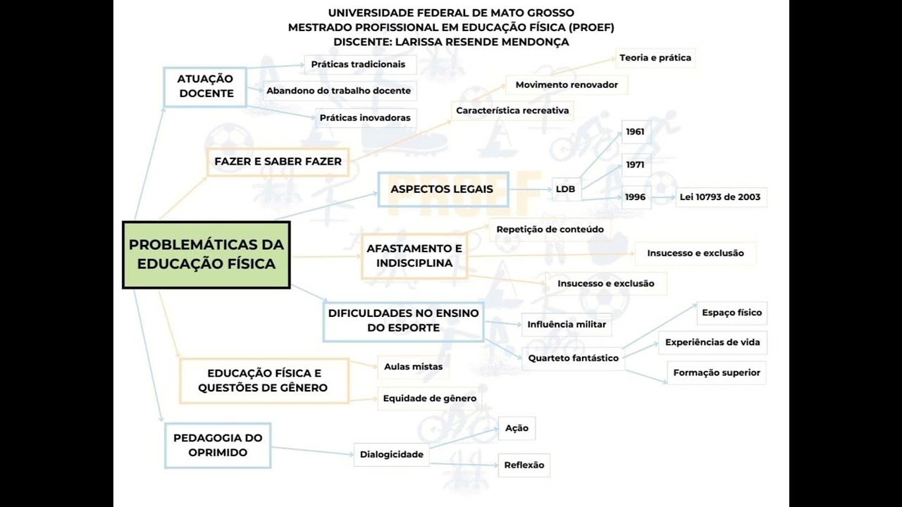 MAPA CONCEITUAL - PROBLEMÁTICAS DA EDUCAÇÃO FÍSICA - PROEF UFMT 2025 - Larissa Resende