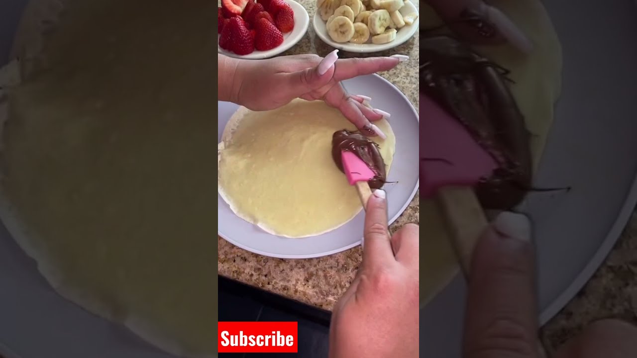 Nutella strawberry banana crepes#shorts#crepesrecipe