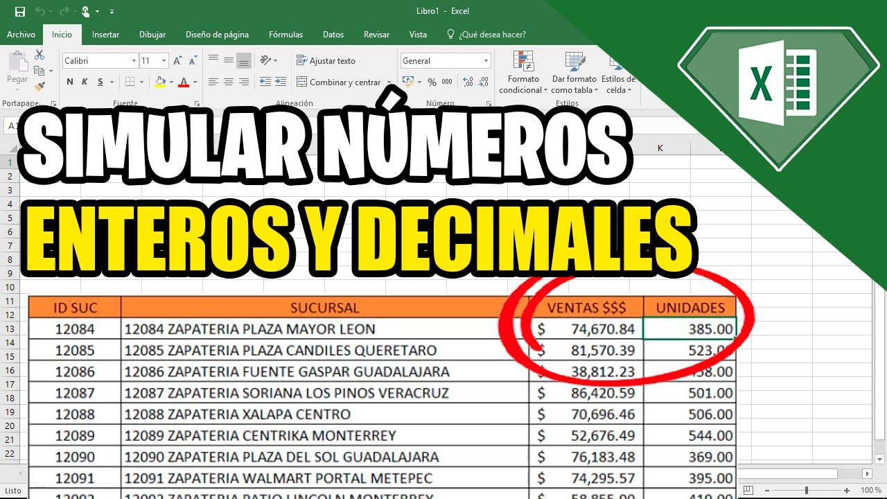 COMO HACER SIMULACIONES DE VENTAS EN EXCEL NUMEROS ENTEROS Y CON DECIMALES