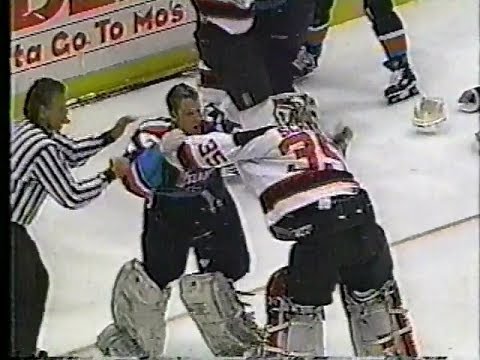 Corey Schwab vs Tommy Soderstrom ( Goalie fight ) & Bill Guerin vs Rich Pilon