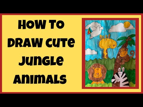 How to Draw Cartoon Jungle Animal Picture l easy...