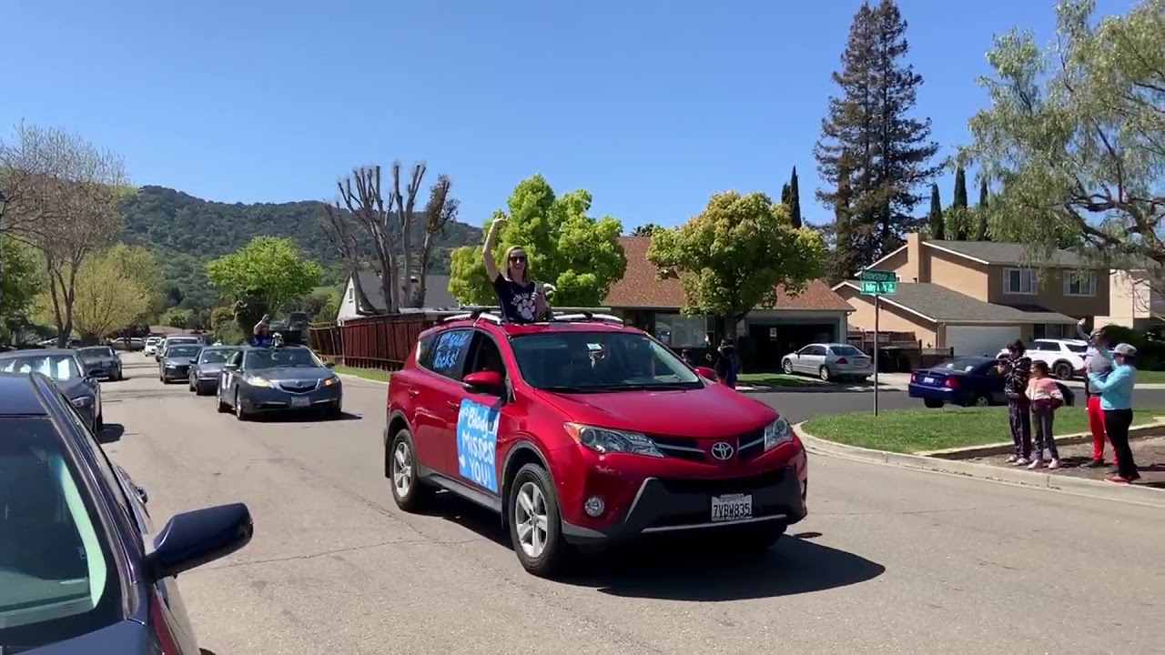 Raw Video: Teachers From Donlon Elementary in Pleasanton Parade Through Students' Neighborhoods