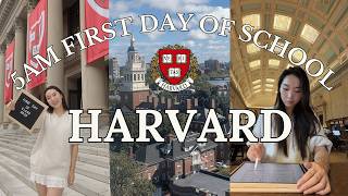 5AM HARVARD FIRST DAY OF SCHOOL VLOG 📚 study motivation, back-to-school routine, productive day