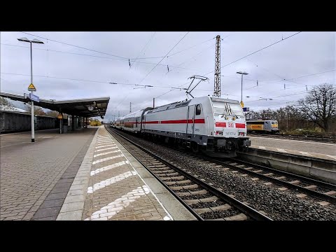 100 m/h BR 146 pushed IC2 storms through Stadthagen (160 km/h) - Fly-by -