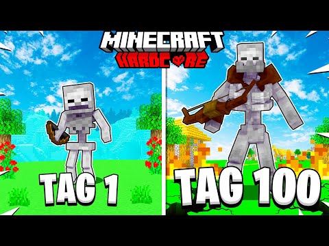 Ich habe 100 Tage Minecraft HARDCORE als MUTANTEN SKELETT überlebt und DAS ist passiert! Challenge