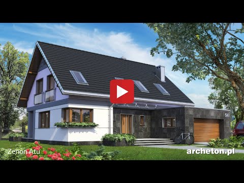 Projekt domu Zenon Atu - archeton pl - z poddaszem użytkowym 214,7 m2