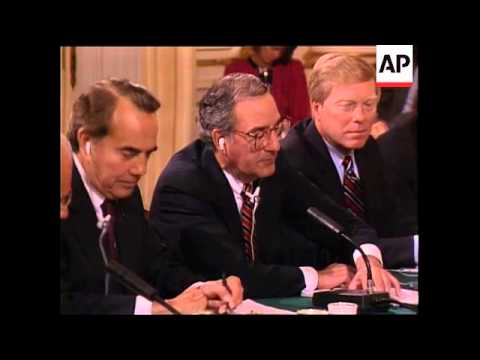 Soviet Union leader Mikhail Gorbachev answers questions from congressional leaders he had invited to