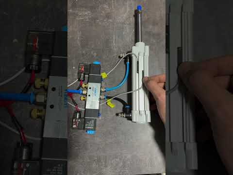 Magnetic sensor working with pneumatic air cylinder ⚡⚡💡💡@PneumaticAddict #youtubeshorts #trending