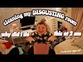 CLEANING MY DISGUSTING ROOM AT 2 AM Vlogmas Day 16