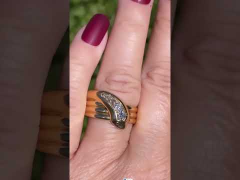 Antique Edwardian 18ct Yellow Gold And Diamond Snake Ring - Birmingham 1910