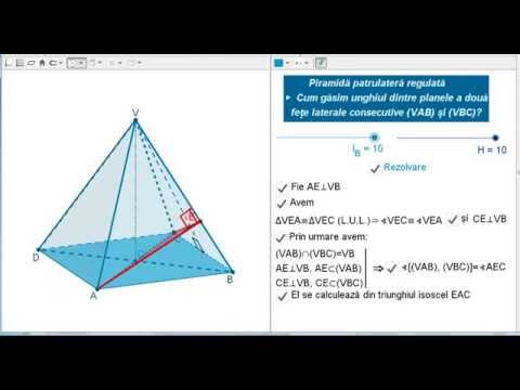 Unghi în piramidă patrulateră regulată (3)