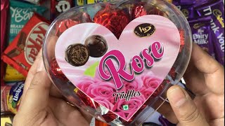 🥀 Rose truffles heart shaped chocolate box unboxing ASMR