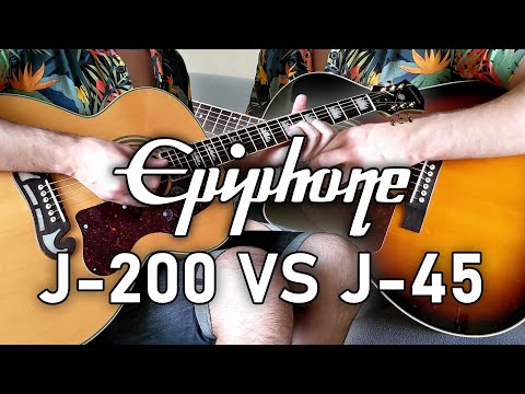 Epiphone Dreadnought VS Super Jumbo - EJ-200 vs AJ-220SCE - Inspired by Gibson J-200 and J-45?🤯