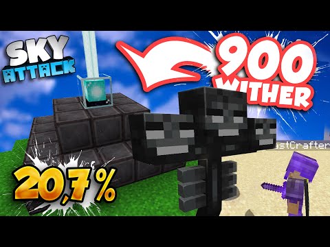 Über 900 WITHER Gekillt! Full Netherite Beacon 20,7% Geschafft! - SkyAttack #47