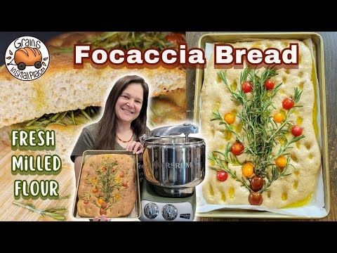 MASTERCLASS: Focaccia Bread made with Fresh Milled Flour | Collab With @therosehomestead2