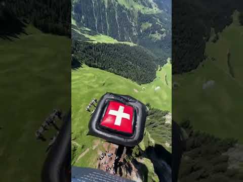 Cliff's airbag jumping |wait for the landing #viral #shortvideo #ytshorts #mountains