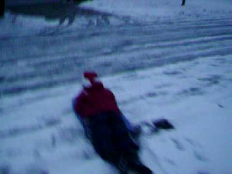 Winter Driveway Sled Ride