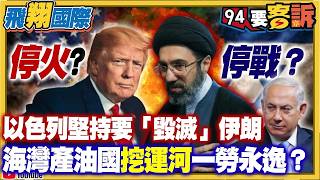 【94要客訴之飛翔國際精彩完整版重現】美伊戰爭國際專家大推演！川普跟伊朗停火或停戰？以色列堅持要「毀滅」伊朗！海灣產油國挖運河一勞永逸？