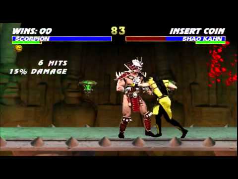 Ultimate Mortal Kombat 3 Scorpion vs Shao Kahn (double flawless)