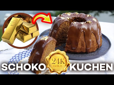 🍩 Saftiger Gugelhupf | Schokoladenkuchen mit Blattgold (Rezept)