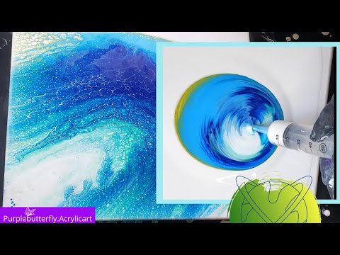 (48) Acrylic pour painting with Large Syringe | Fluid Art Painting | Easy and Simple | MUST SEE #art