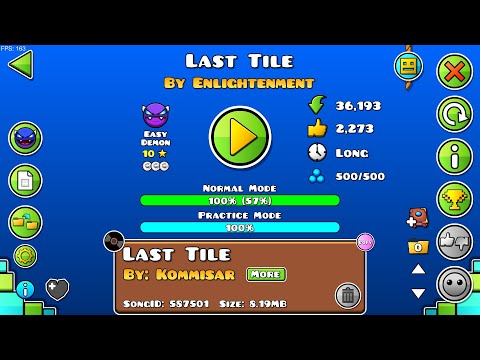 Last Tile (All Coins) (Easy Demon by Enlightenment) (Geometry Dash 2.2)