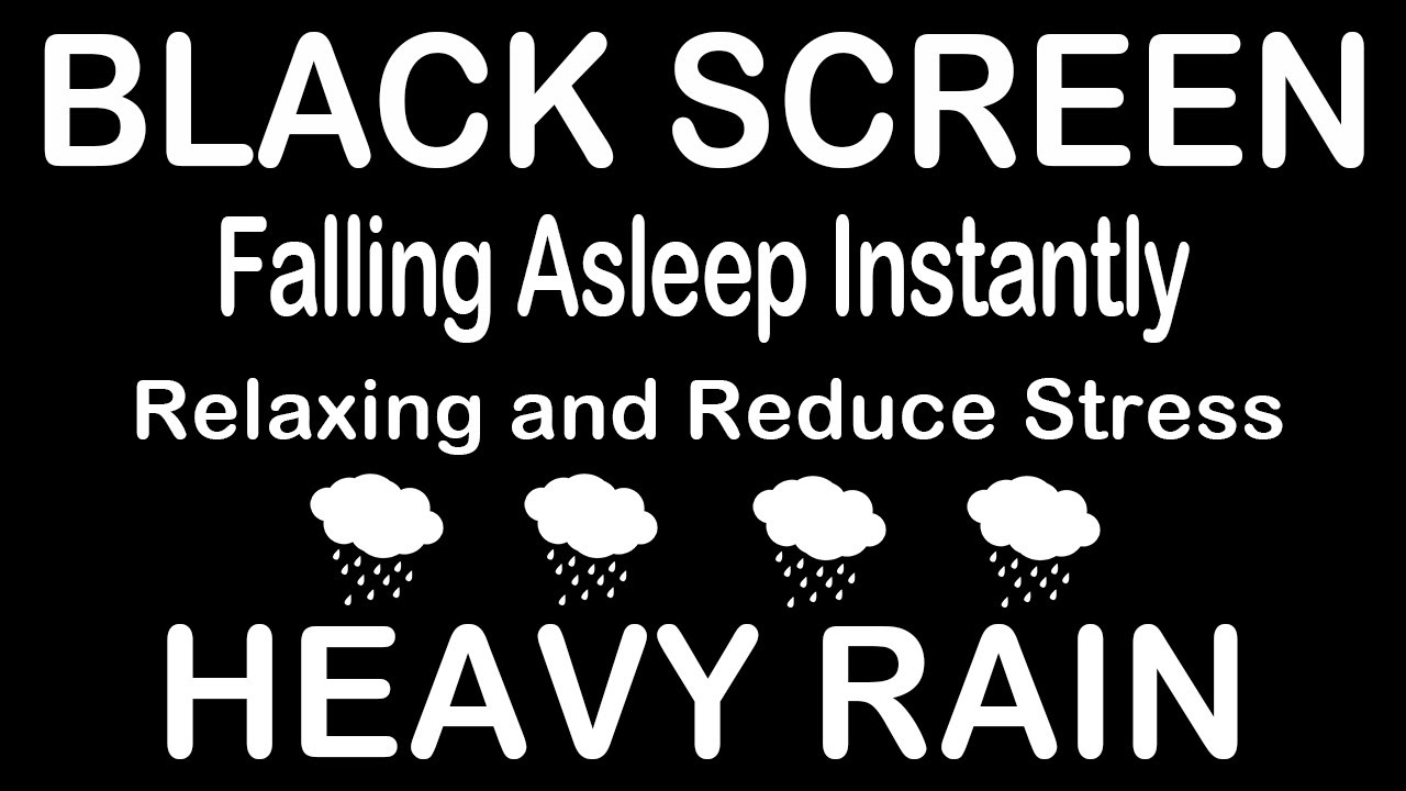 Best Rain Sounds for Relaxing and Falling Asleep Instantly | BLACK SCREEN Thunder Reduce Stress