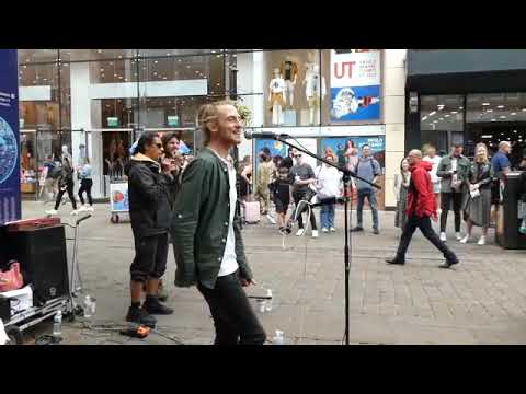 "GOOD THING GOING"  BY RUFF TRADE    BUSKING IN MARKET STREET, MANCHESTER    01/06/2023