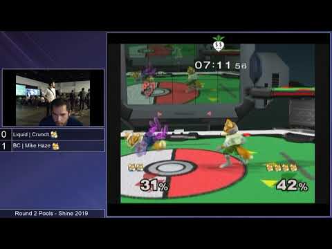 Shine 2019 SSBM - Liquid' Crunch (Blue Fox) vs. bc | MikeHaze (Default Fox) - Melee Round 2 Pools