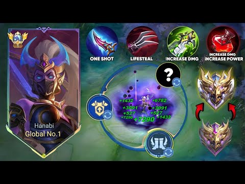 GLOBAL HANABI BEST ONE SHOT LIFESTEAL BUILD 100% META DESTROYER TO RANK UP FAST!🔥