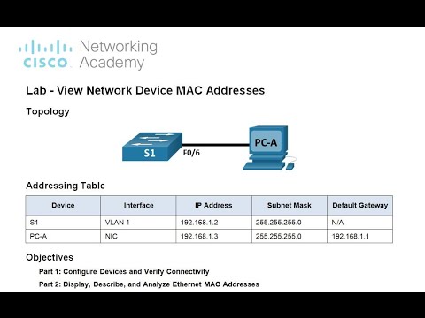 CCNA -ITN -Lab -  View Network Device MAC Addresses