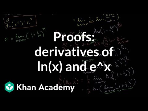 Proofs of Derivatives of Ln(x) and e^x 